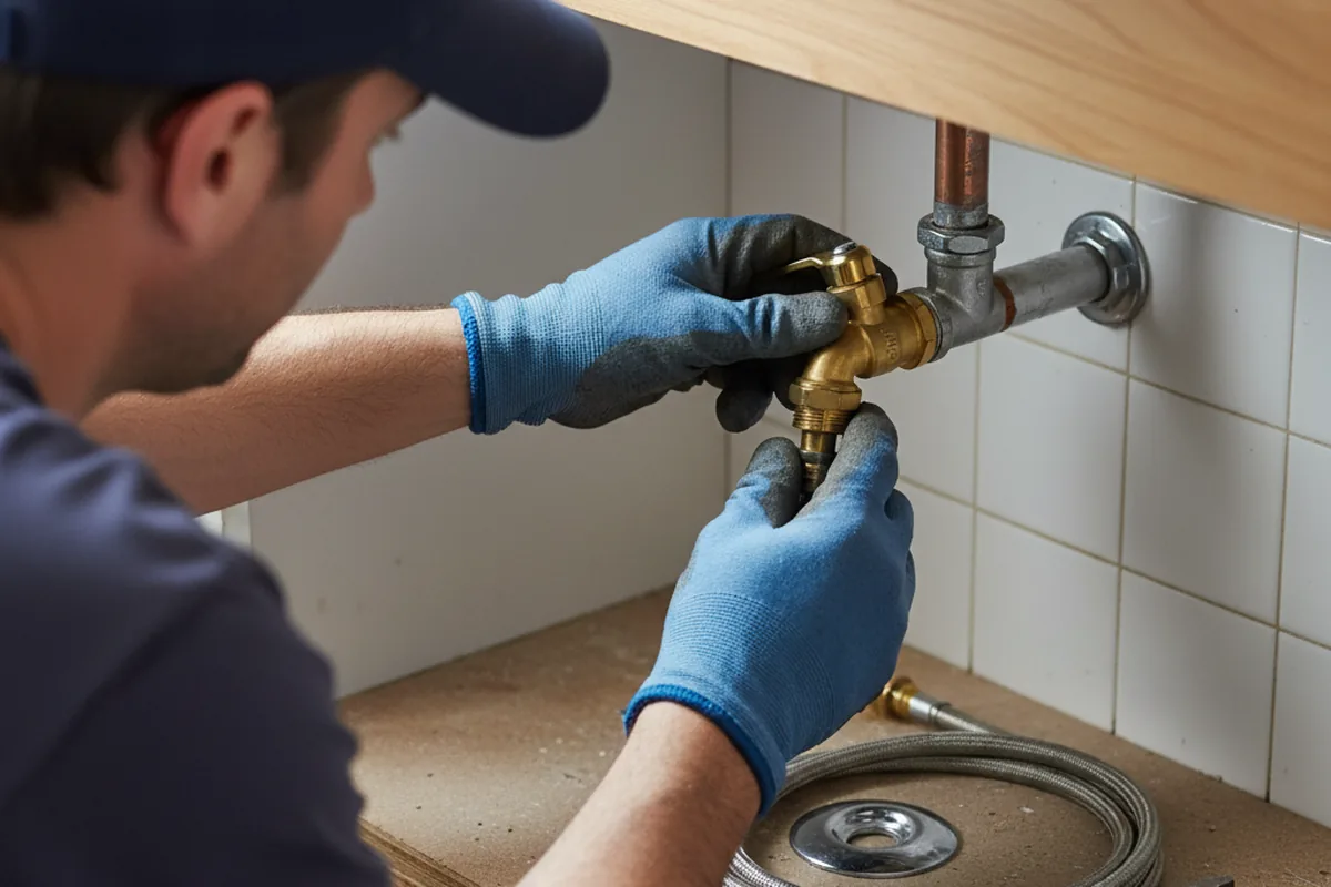 Shutoff valve and fitting work during Burst Pipe Repair in Indian Head